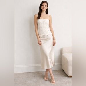 NWT TOVE Vivian Spot Gathered Organic Cotton Camisole in Cream/Black dots Sz 4